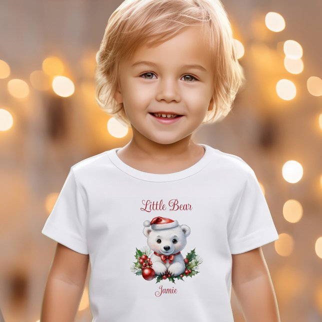 Polar Bear Familie passt Weihnachts Pajama Name Kleinkind T-shirt (Polar Bear Family Matching Christmas Pajama Name Toddler T-shirt)