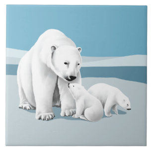 Polar Bear Family Fliese
