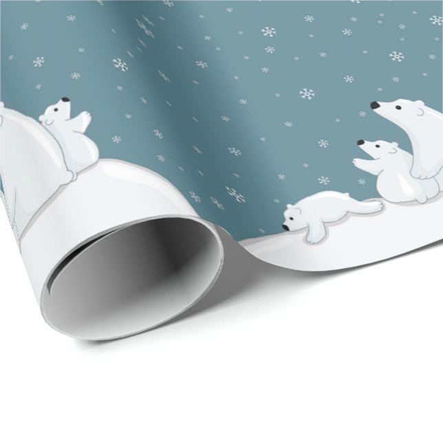 Polar Bear Family Geschenkpapier (Rolleneckpunkt)