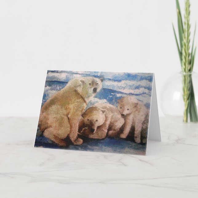 Polar Bear Family Karte (Vorderseite)