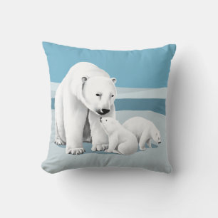 Polar Bear Family Kissen