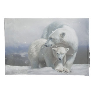 Polar Bear Family Pillowcase Kissenbezug