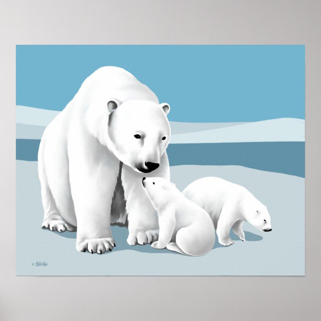 Polar Bear Family Poster (Vorne)