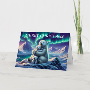 Polar Bear Family Snowy Scene Painting