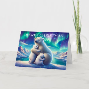 Polar Bear Family Snowy Scene Painting
