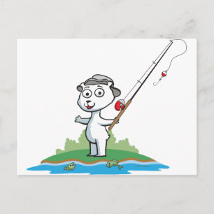Polar Bear Fishing Postkarte