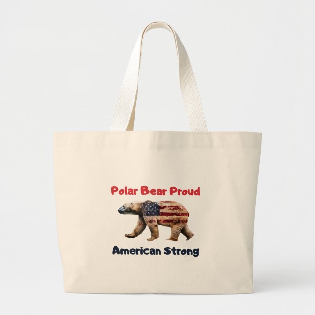 Polar Bear Flag Amerika Jumbo Stoffbeutel (Vorne)