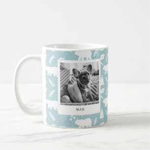 Polar Bear Floral & Pine Holiday Blue 2 Foto Tasse