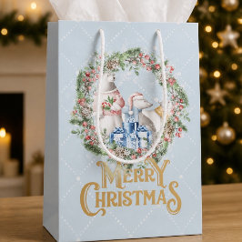 Polar Bear Frohe Weihnachtsgeschenktasche Mittlere Geschenktüte