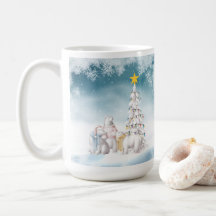 Polar Bear Frohe Weihnachtskaffee Tasse
