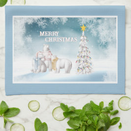 Polar Bear Frohe Weihnachtsküche Handtuch