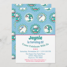 Polar Bear Geburtstag Einladung Winter Party Blau