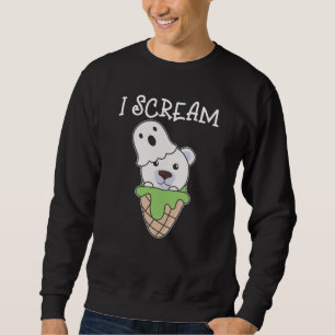 Polar Bear Halloween Ghost I schrei Eispuff Sweatshirt