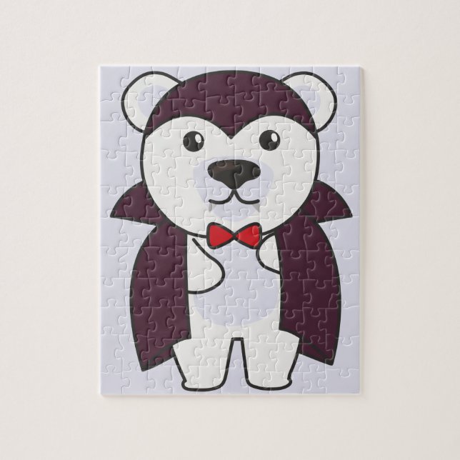 Polar Bear Halloween Niedlich Devil Kids Vampire J Puzzle (Vertikal)