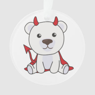 Polar Bear Halloween Niedlicher Teufel Kids Hexen Ornament