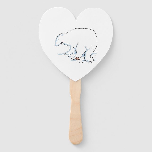 Polar Bear heart hand fans Fächer (Vorderseite)