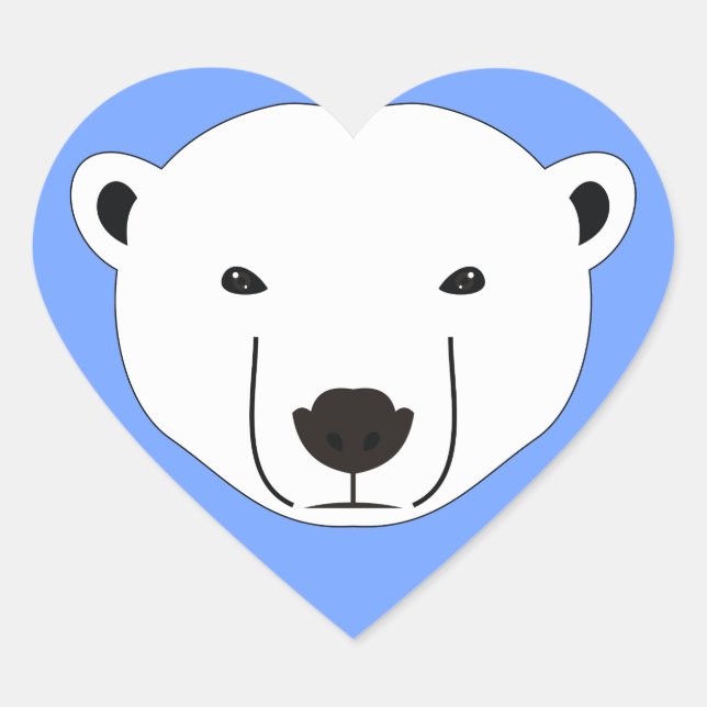 Polar Bear Herz-Aufkleber (Vorderseite)