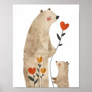 Polar Bear Illustration Aquarell Kinderzimmer Room Poster