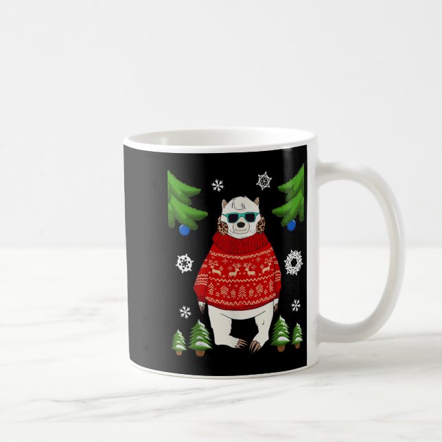 Polar Bear im Weihnachtskraut Funny Bear Lover U Kaffeetasse (Rechts)