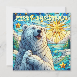 Polar Bear Imitats Festgehaltene Glass Weihnachtsk