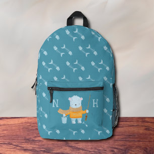 Polar Bear Kid Blue Backpack Bedruckter Rucksack