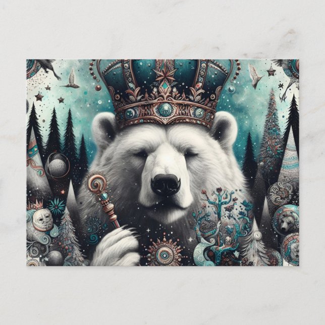 Polar Bear King Postkarte (Vorderseite)