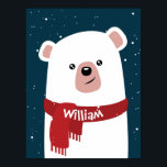 Polar Bear l Christmas l Holiday Anpassbar Poster<br><div class="desc">Polar Bär personalisierte Weihnachten und das neue Jahr Poster . Das perfekte Geschenk für die Urlaubssaison. Passen Sie dieses Urlaubsposter mit Ihrem eigenen Text an. Teil einer Sammlung.</div>