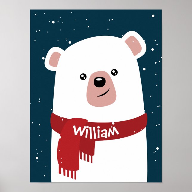 Polar Bear l Christmas l Holiday Anpassbar Poster (Vorne)
