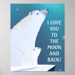 Polar Bear Liebe Northern Light Winter Poster