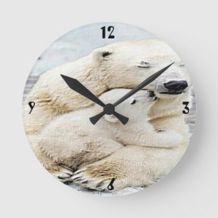 "Polar Bear Liebe" Runde Wanduhr