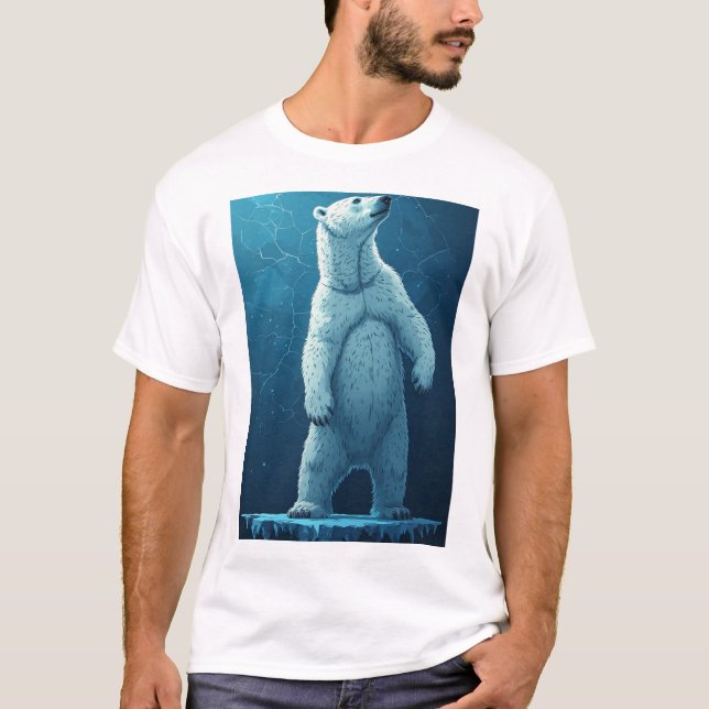 Polar Bear Made Of Ice Shards Standing Tall Arctic T-Shirt (Vorderseite)