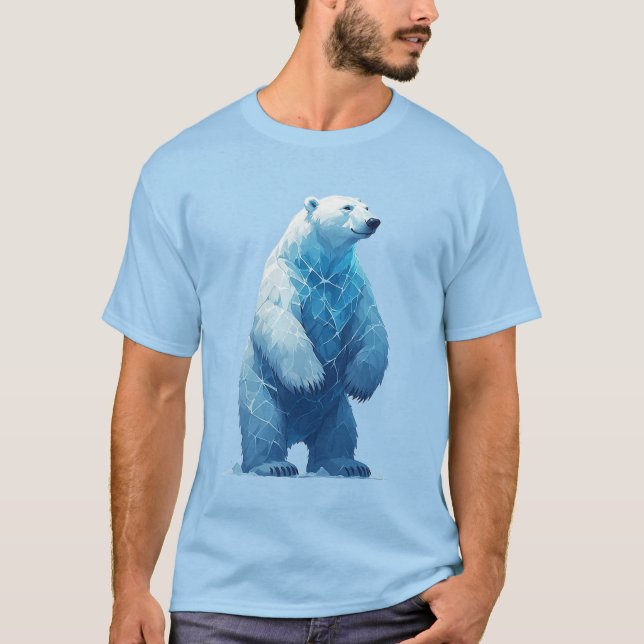 Polar Bear Made Of Ice Shards Standing Tall Arctic T-Shirt (Vorderseite)