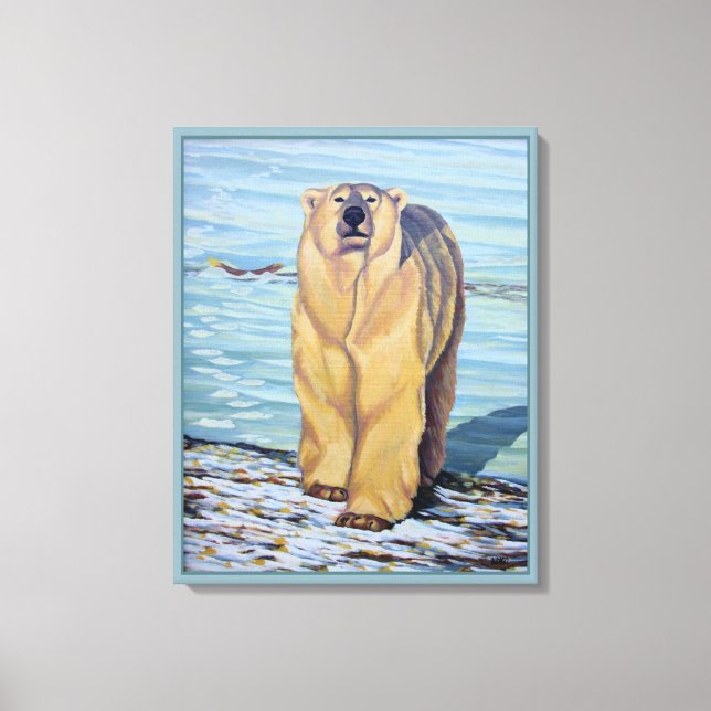Polar Bear Malerei kanadische Wildlife Canvas Prin Leinwanddruck (Vorderseite)