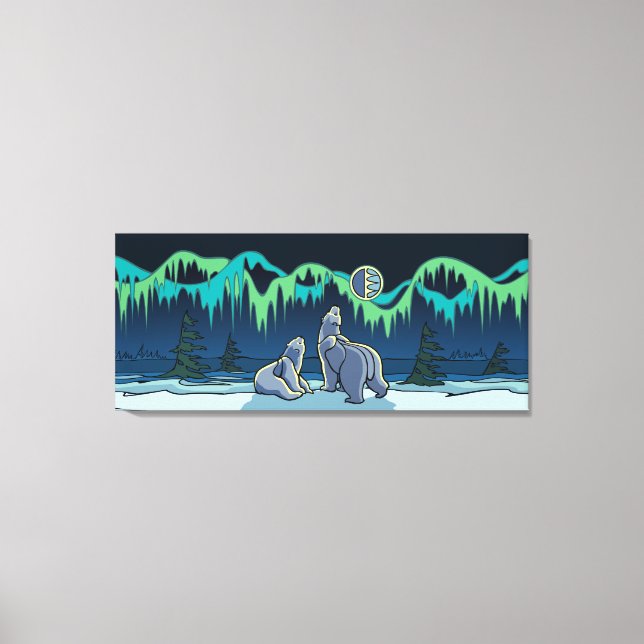 Polar Bear Malerei kanadische Wildlife Canvas Prin Leinwanddruck (Vorderseite)