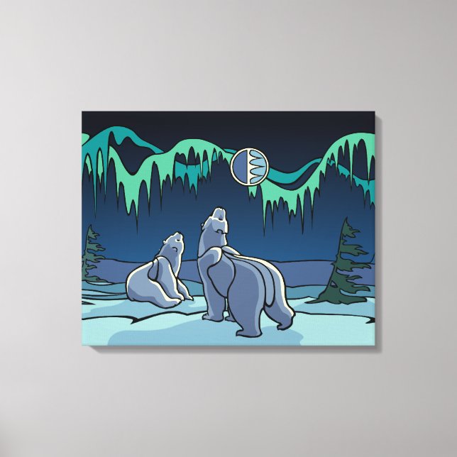 Polar Bear Malerei kanadische Wildlife Canvas Prin Leinwanddruck (Vorderseite)