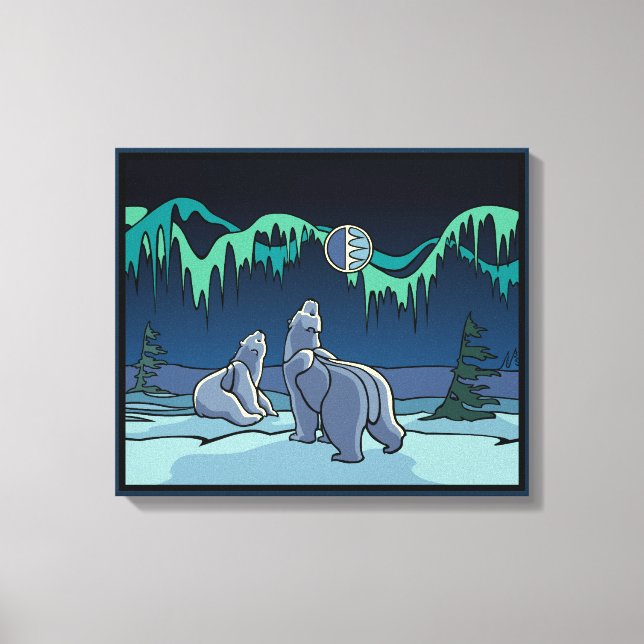 Polar Bear Malerei kanadische Wildlife Canvas Prin Leinwanddruck (Vorderseite)