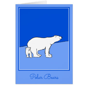 Polar Bear Mama and Cub Painting - Wildlife Art