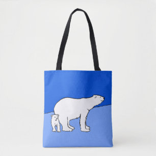 Polar Bear Mama and Cub Painting - Wildlife Art