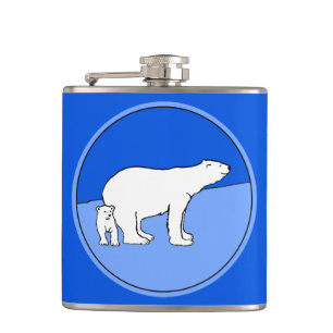 Polar Bear Mama and Cub Painting - Wildlife Art Flachmann