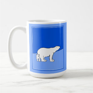 Polar Bear Mama and Cub Painting - Wildlife Art Kaffeetasse