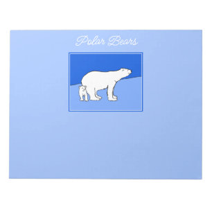 Polar Bear Mama and Cub Painting - Wildlife Art Notizblock
