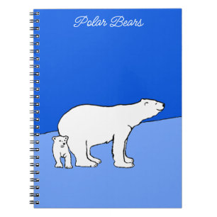 Polar Bear Mama and Cub Painting - Wildlife Art Notizblock