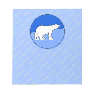 Polar Bear Mama and Cub Painting - Wildlife Art Notizblock