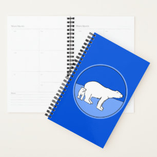 Polar Bear Mama and Cub Painting - Wildlife Art Planer
