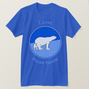Polar Bear Mama and Cub Painting - Wildlife Art T-Shirt