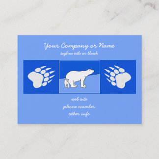 Polar Bear Mama and Cub Painting - Wildlife Art Telefonnummerkarte