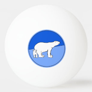 Polar Bear Mama and Cub Painting - Wildlife Art Tischtennisball