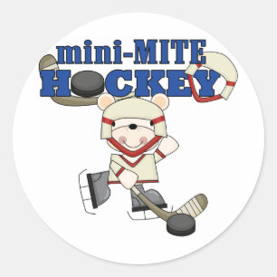 Polar Bear Mini Mite Hockey Tshirts und Geschenke Runder Aufkleber