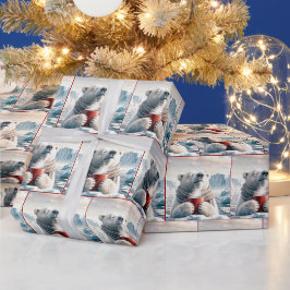 Polar Bear mit Red Coffee Tasse Geschenkpapier