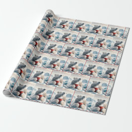 Polar Bear mit Red Coffee Tasse Geschenkpapier